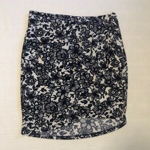 Floral Black and White Women's Skirt